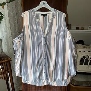 Women's Top Size 3X Sanctuary Striped Button Sleeveless Top